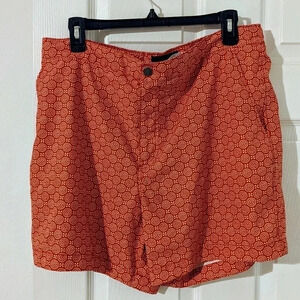 Abercrombie‎ & Fitch Men Resort Wear Short Swim 5 In. Sz. XL Retro Geo Red White